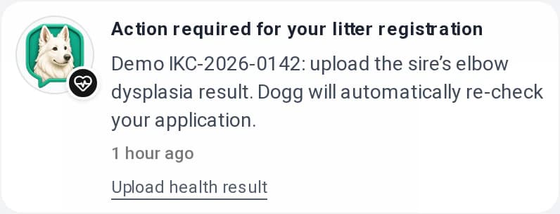 Breeder notification