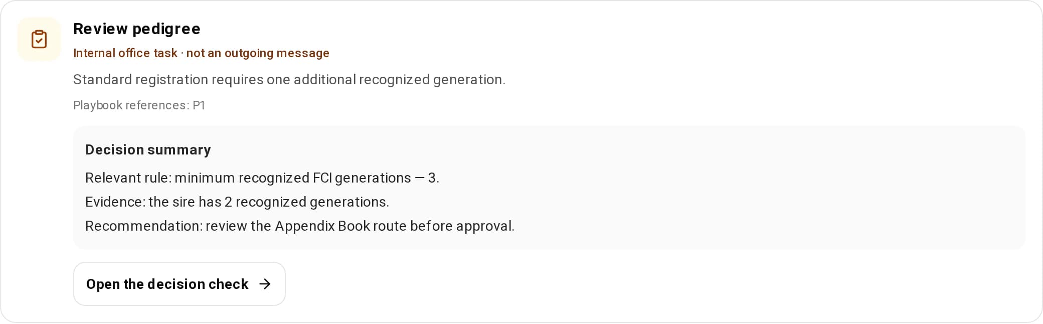 Decision-ready human exception